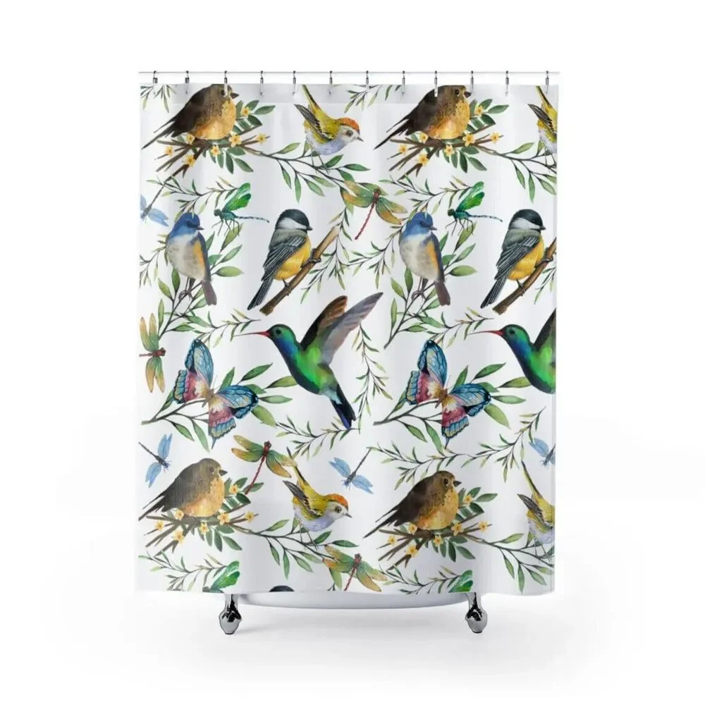 Whimsical Bird Shower Curtain Classic Bath Curtain